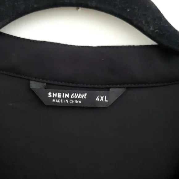 SHEIN Curve Sheer Elegant Black Tunic Dress - Picture 4 of 7